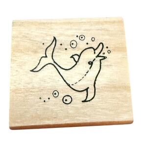 Anita's Swimming Dolphin Rubber Stamp